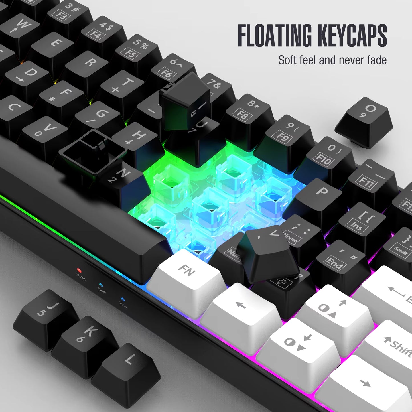 Teclado Gamer Mecánico 60% - RGB Ultra Compacto Portátil