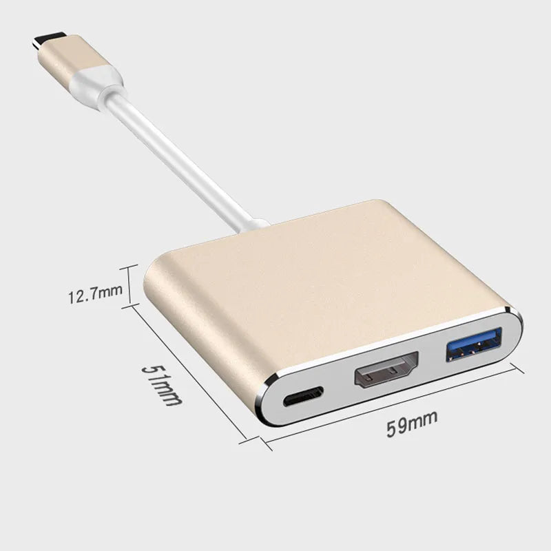 Hub USB Tipo C Multiport HDMI 4K USB 3.0 Carga