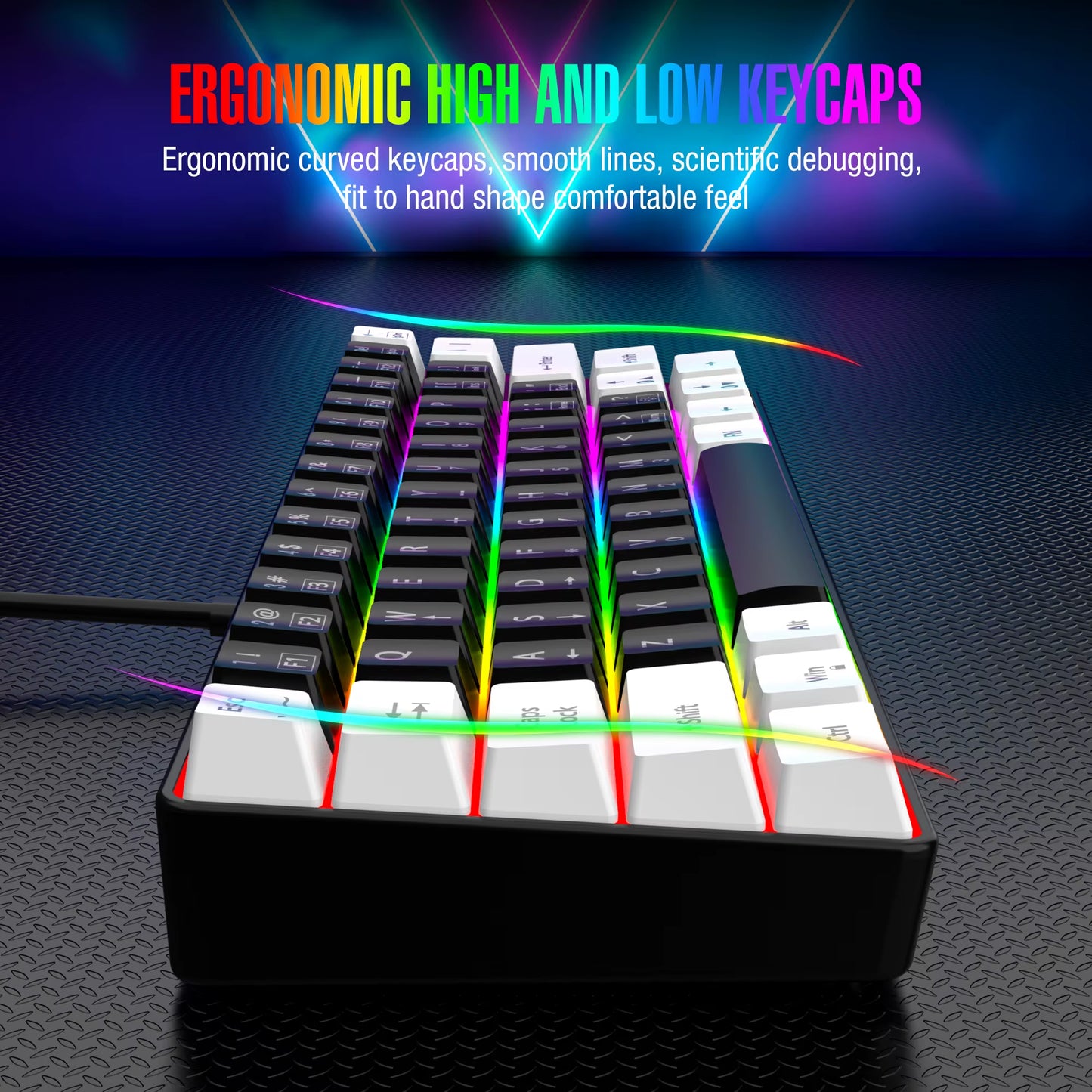 Teclado Gamer Mecánico 60% - RGB Ultra Compacto Portátil