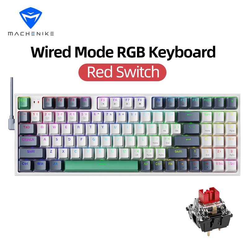 Teclado Gamer Mecánico 94 Teclas RGB con Switch Intercambiable – Machenike K500