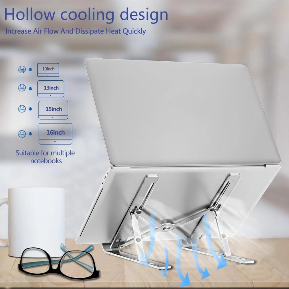 Soporte Plegable de Altura Ajustable de Aluminio para Laptop