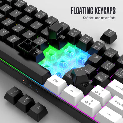 Teclado Gamer Mecánico 60% - RGB Ultra Compacto Portátil