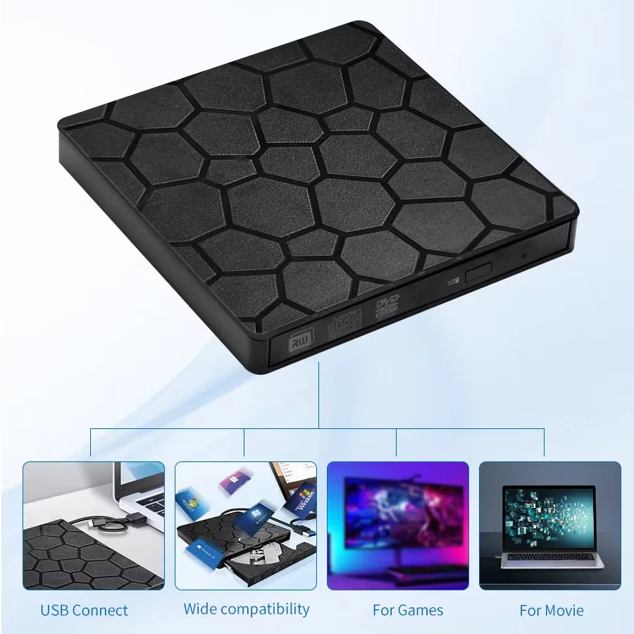 Unidad Externa USB 3.0 para CD/DVD – Lector y Grabador Portátil
