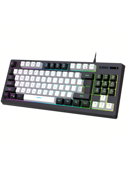 Teclado Gamer Snpurdiri A877 – 87 Teclas con Retroiluminación RGB para PC y Laptop
