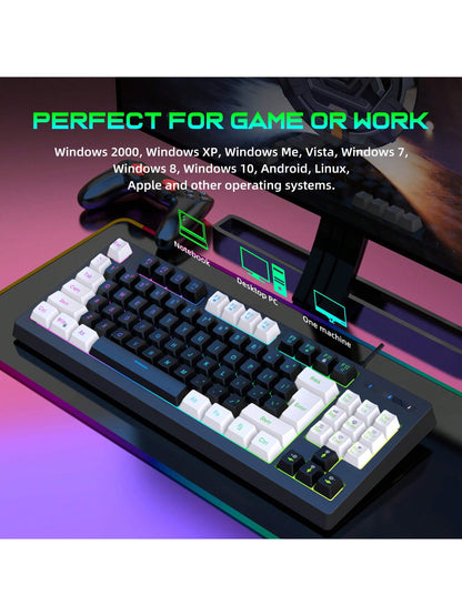 Teclado Gamer Snpurdiri A877 – 87 Teclas con Retroiluminación RGB para PC y Laptop