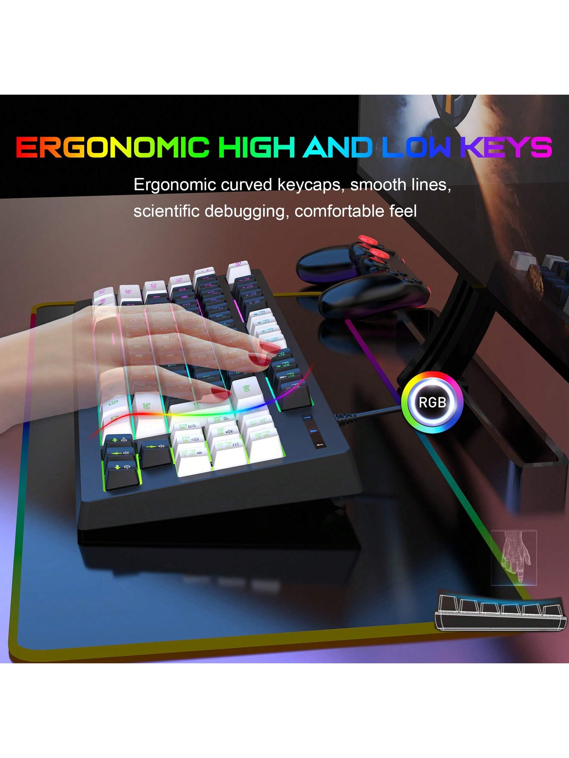 Teclado Gamer Snpurdiri A877 – 87 Teclas con Retroiluminación RGB para PC y Laptop