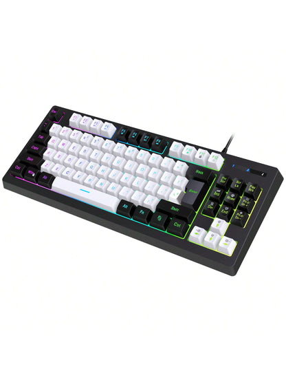 Teclado Gamer Snpurdiri A877 – 87 Teclas con Retroiluminación RGB para PC y Laptop