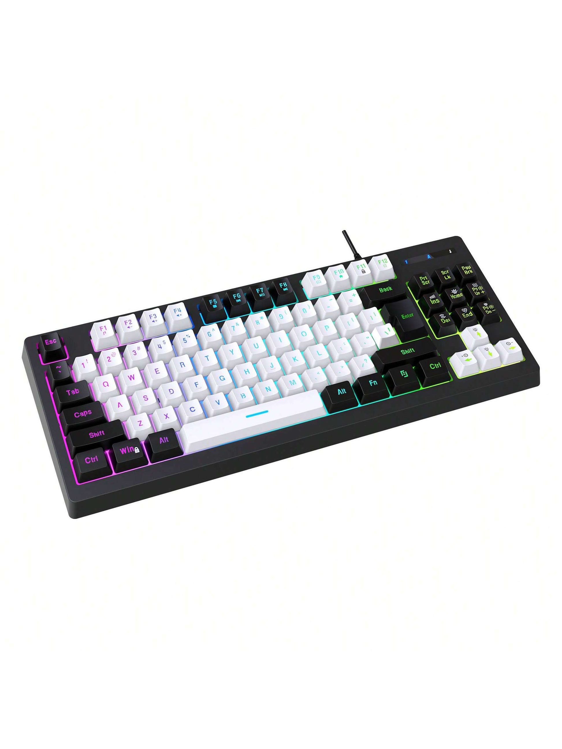 Teclado Gamer Snpurdiri A877 – 87 Teclas con Retroiluminación RGB para PC y Laptop