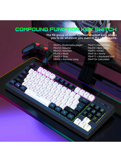 Teclado Gamer Snpurdiri A877 – 87 Teclas con Retroiluminación RGB para PC y Laptop
