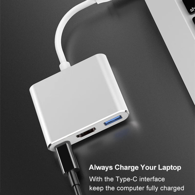Hub USB Tipo C Multiport HDMI 4K USB 3.0 Carga