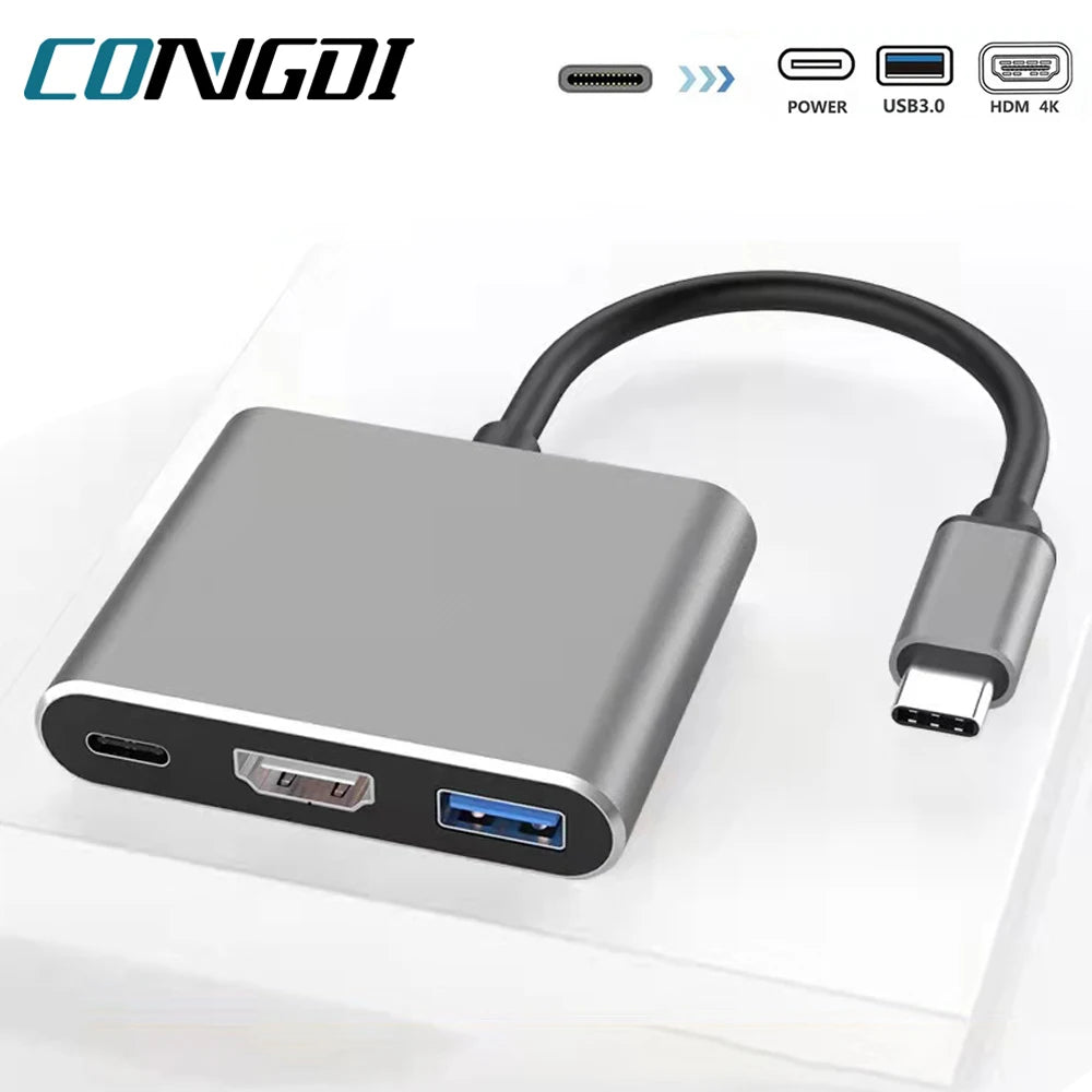 Hub USB Tipo C Multiport HDMI 4K USB 3.0 Carga