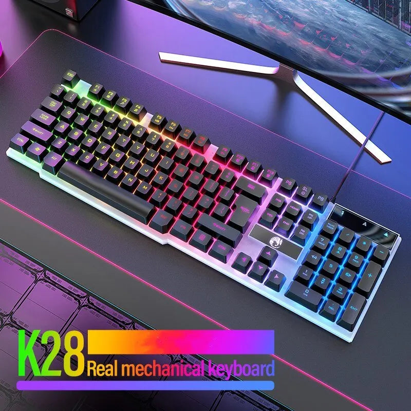 Teclado Gamer Retroiluminado RGB – 104 Teclas Ergonómico y Resistente al Agua
