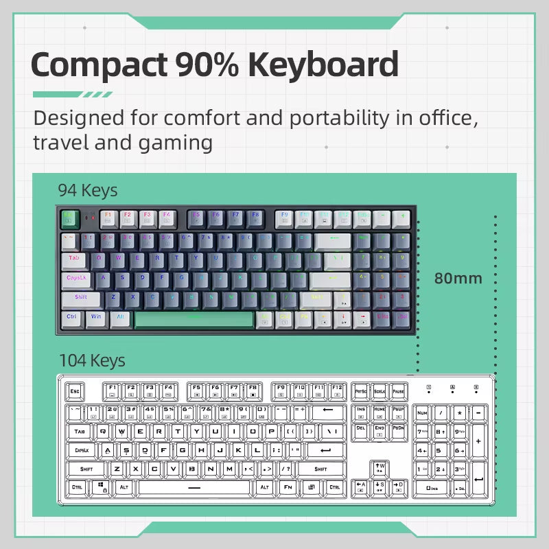 Teclado Gamer Mecánico 94 Teclas RGB con Switch Intercambiable – Machenike K500