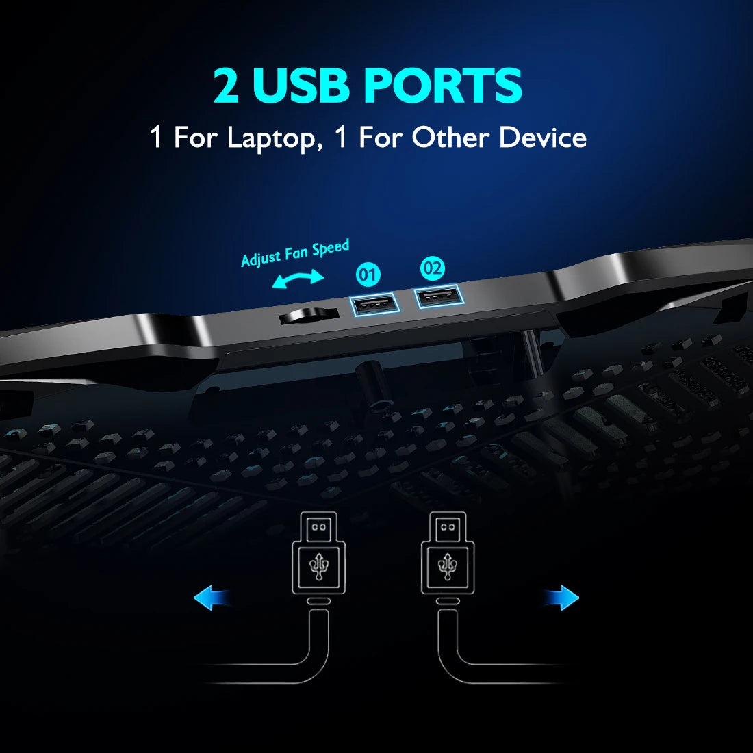 Base de Laptop Enfriadora con 5 Ventiladores Ajustable