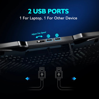 Base de Laptop Enfriadora con 5 Ventiladores Ajustable