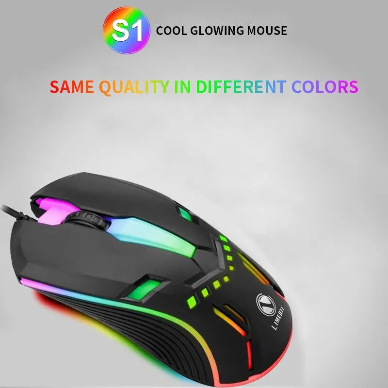 Mouse Óptico Alámbrico con Retroiluminación S1