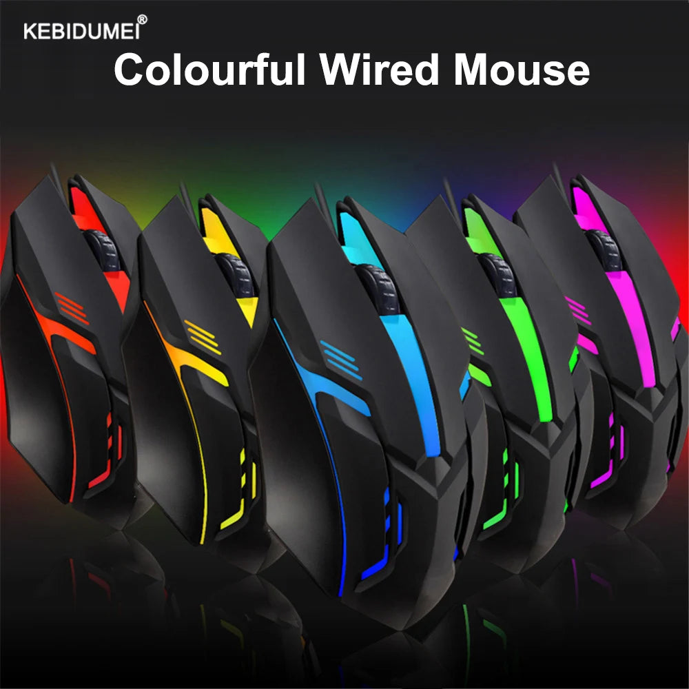Mouse Gamer con Cable de Alta Precisión – 5000 DPI, Iluminación RGB 7 Colores