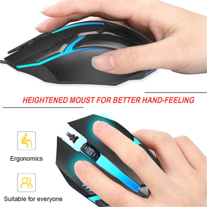 Mouse Gamer con Cable de Alta Precisión – 5000 DPI, Iluminación RGB 7 Colores
