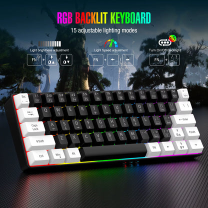 Teclado Gamer Mecánico 60% - RGB Ultra Compacto Portátil