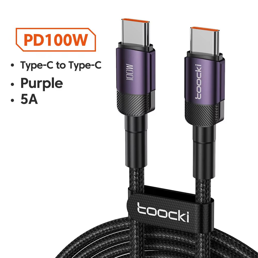 Cable de Carga Súper Rápida USB-C 100W | Alta Velocidad y Resistencia