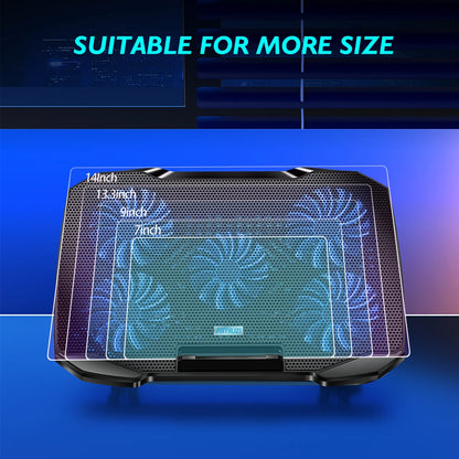 Base de Laptop Enfriadora con 5 Ventiladores Ajustable