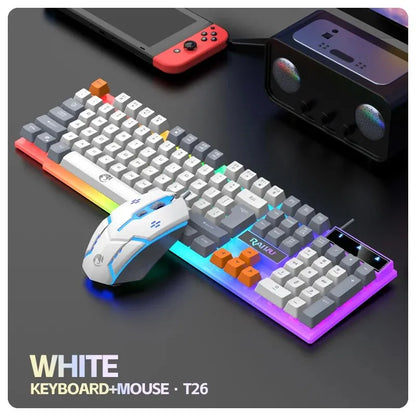 Raiku T26 RGB – Combo Gamer Ergonómico con Teclado y Mouse