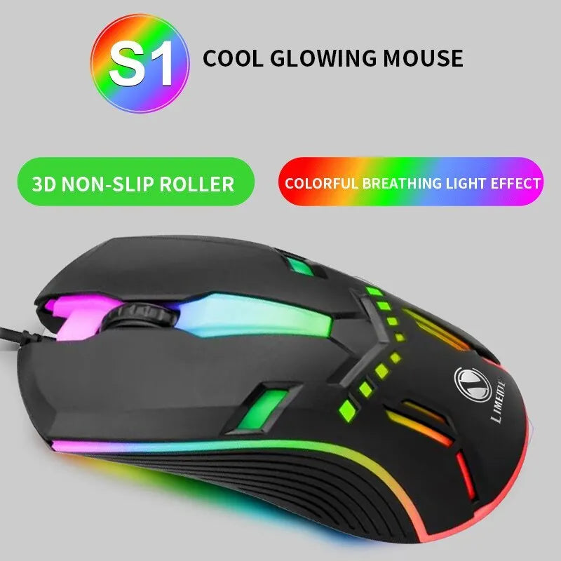 Mouse Óptico Alámbrico con Retroiluminación S1