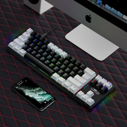 70% Teclado Mecánico Gamer - Compacto con 71 Teclas y RGB Lateral