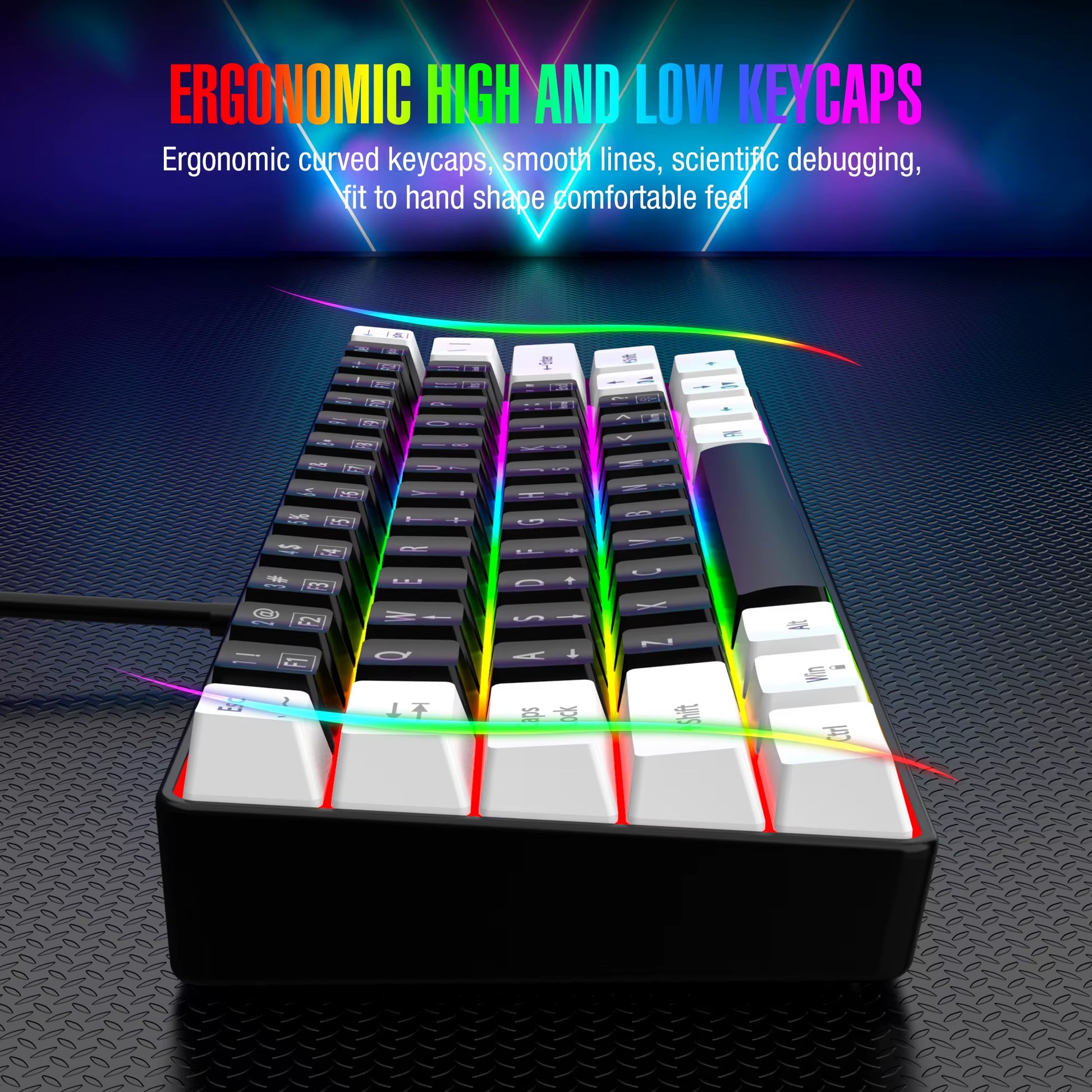 Teclado Gamer Mecánico 60% - RGB Ultra Compacto Portátil