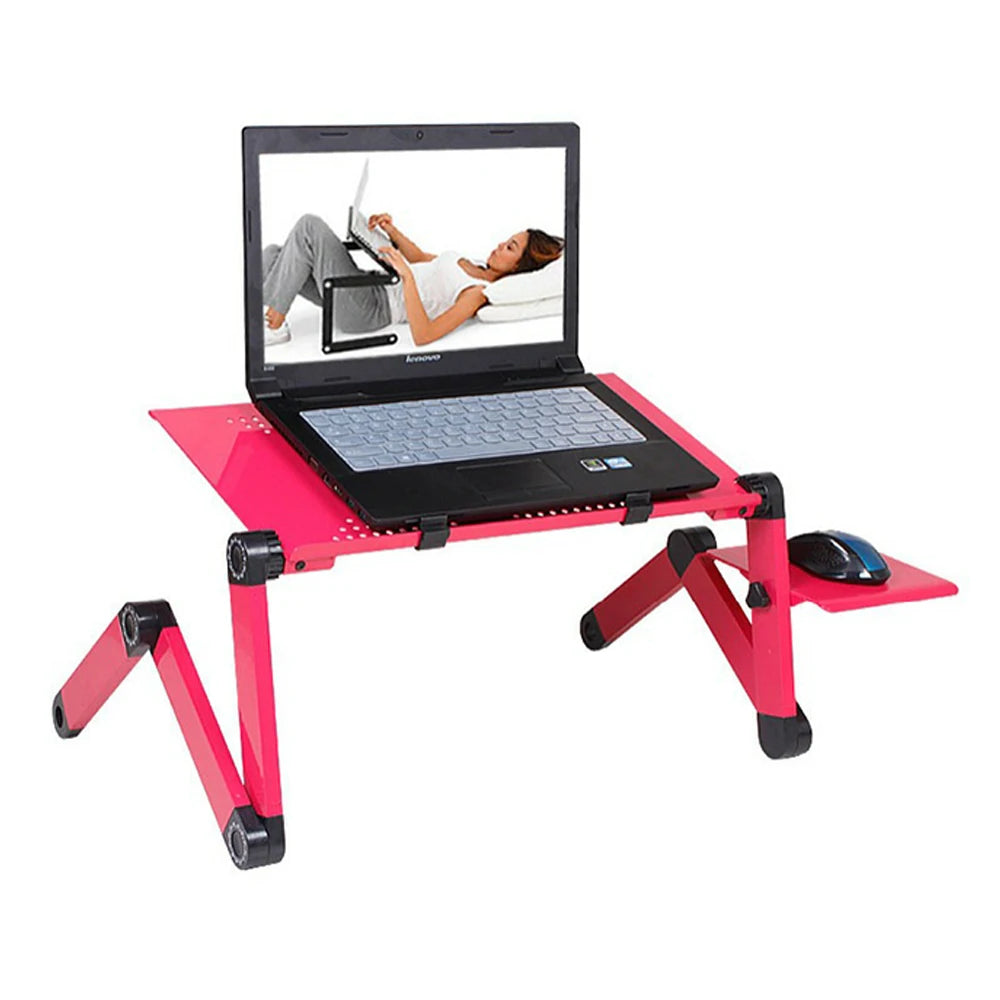 Soporte Ajustable Plegable para Laptop con Bandeja de Mouse