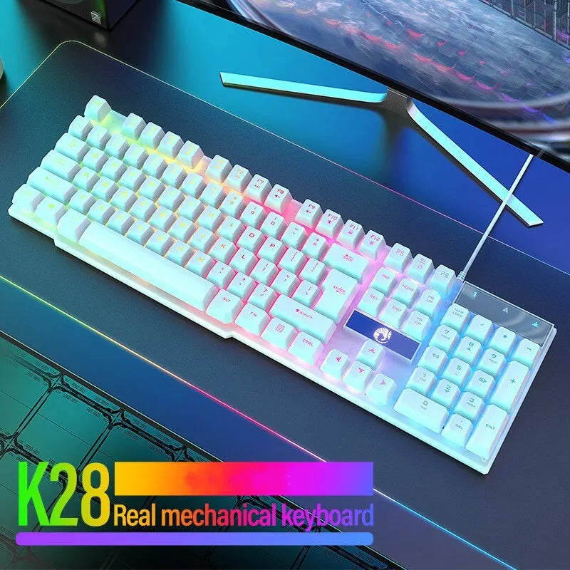 Teclado Gamer Retroiluminado RGB – 104 Teclas Ergonómico y Resistente al Agua