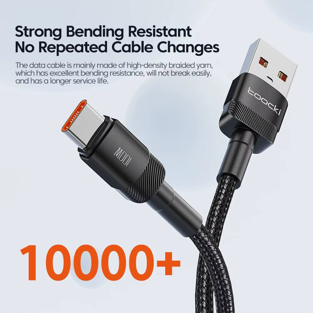 Cable de Carga Súper Rápida USB-C 100W | Alta Velocidad y Resistencia