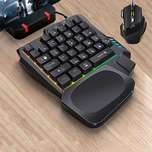 Teclado Gamer Profesional de Una Mano con Retroiluminación RGB – 35 Teclas USB