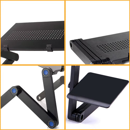 Soporte Ajustable Plegable para Laptop con Bandeja de Mouse