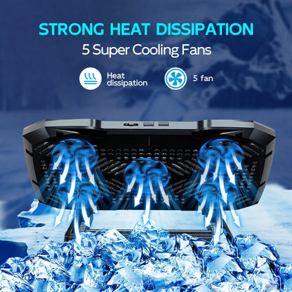 Base de Laptop Enfriadora con 5 Ventiladores Ajustable