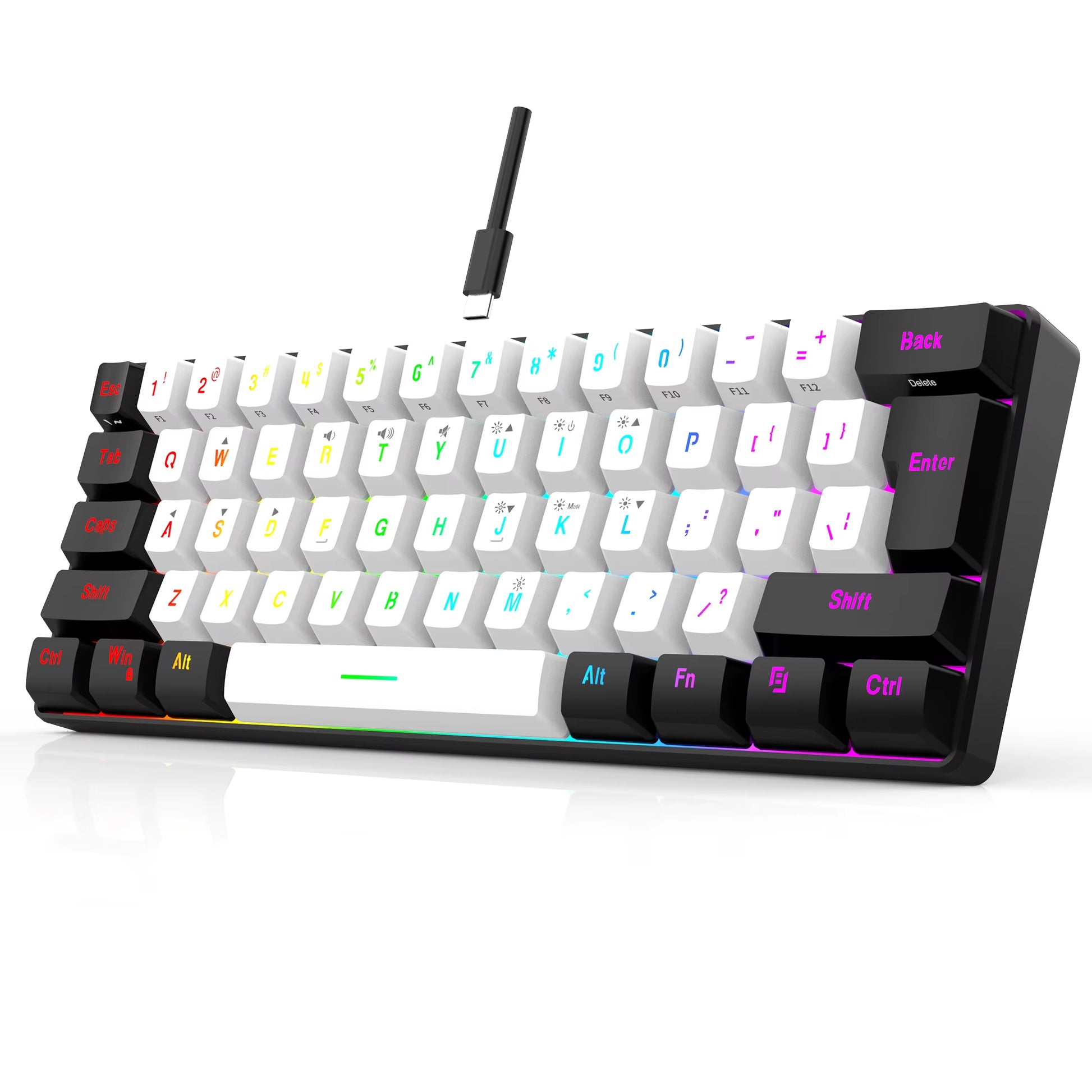 Teclado Gamer Mecánico 60% - RGB Ultra Compacto Portátil