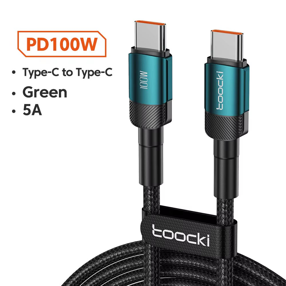 Cable de Carga Súper Rápida USB-C 100W | Alta Velocidad y Resistencia