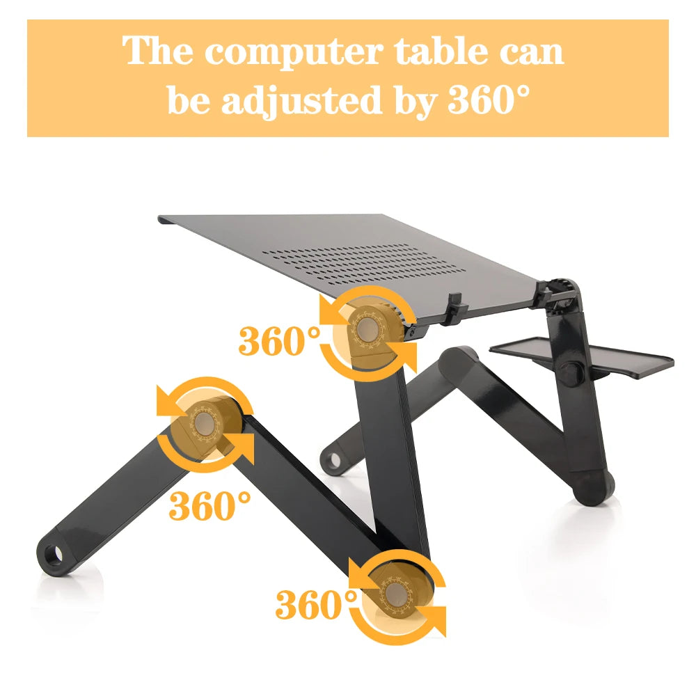 Soporte Ajustable Plegable para Laptop con Bandeja de Mouse