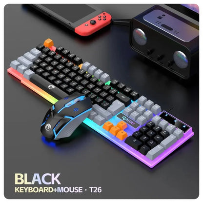 Raiku T26 RGB – Combo Gamer Ergonómico con Teclado y Mouse